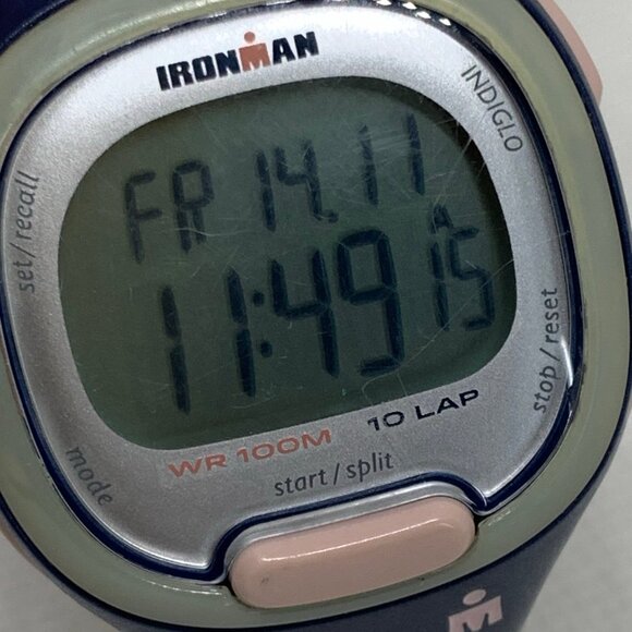 Timex Ironman 10 lap women digital watch 34mm case quartz blue pink running - Picture 3 of 8